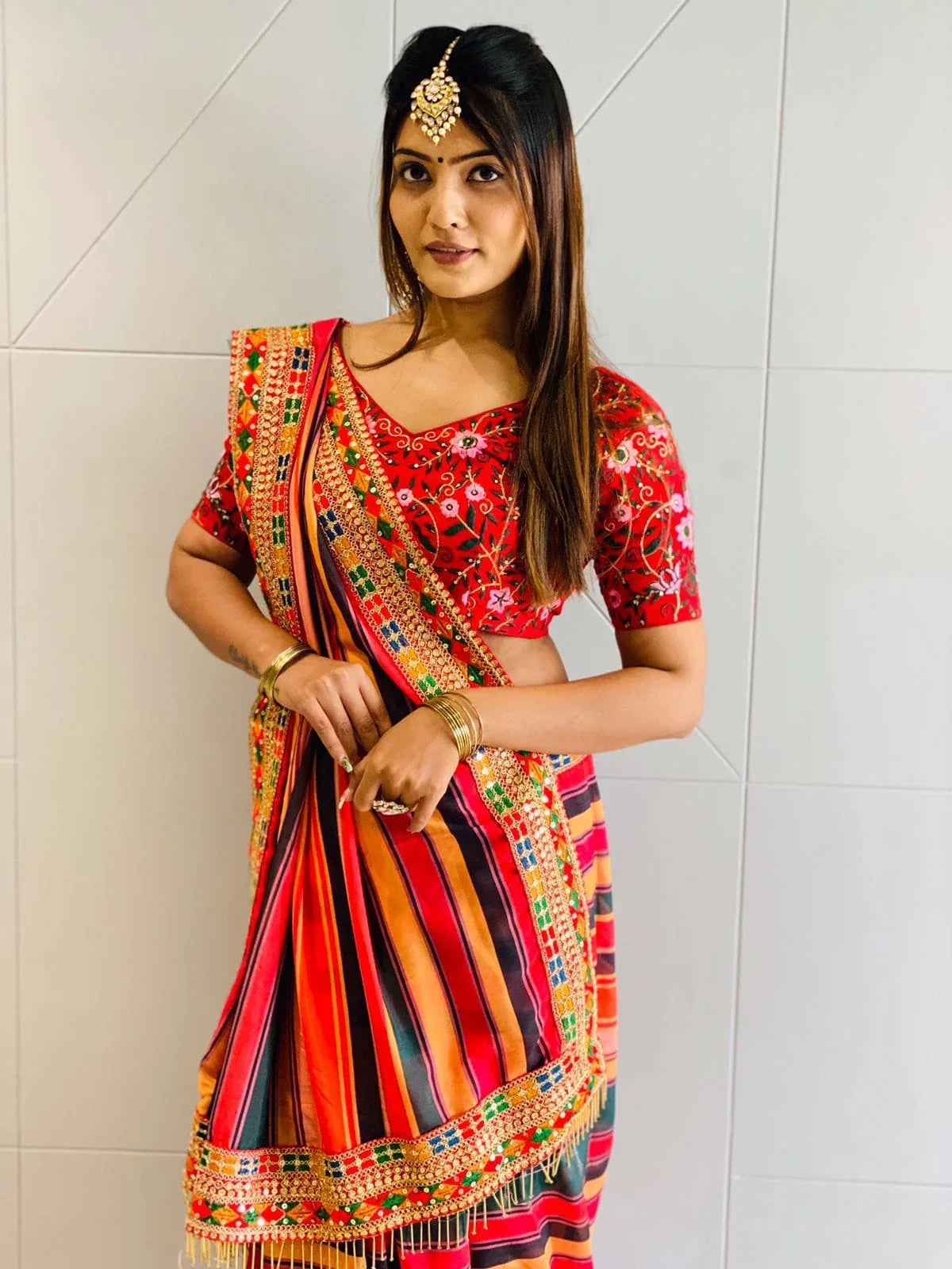 Fancy Rajwadi Silk Digital Print Saree Anant Tex Exports Private Limited