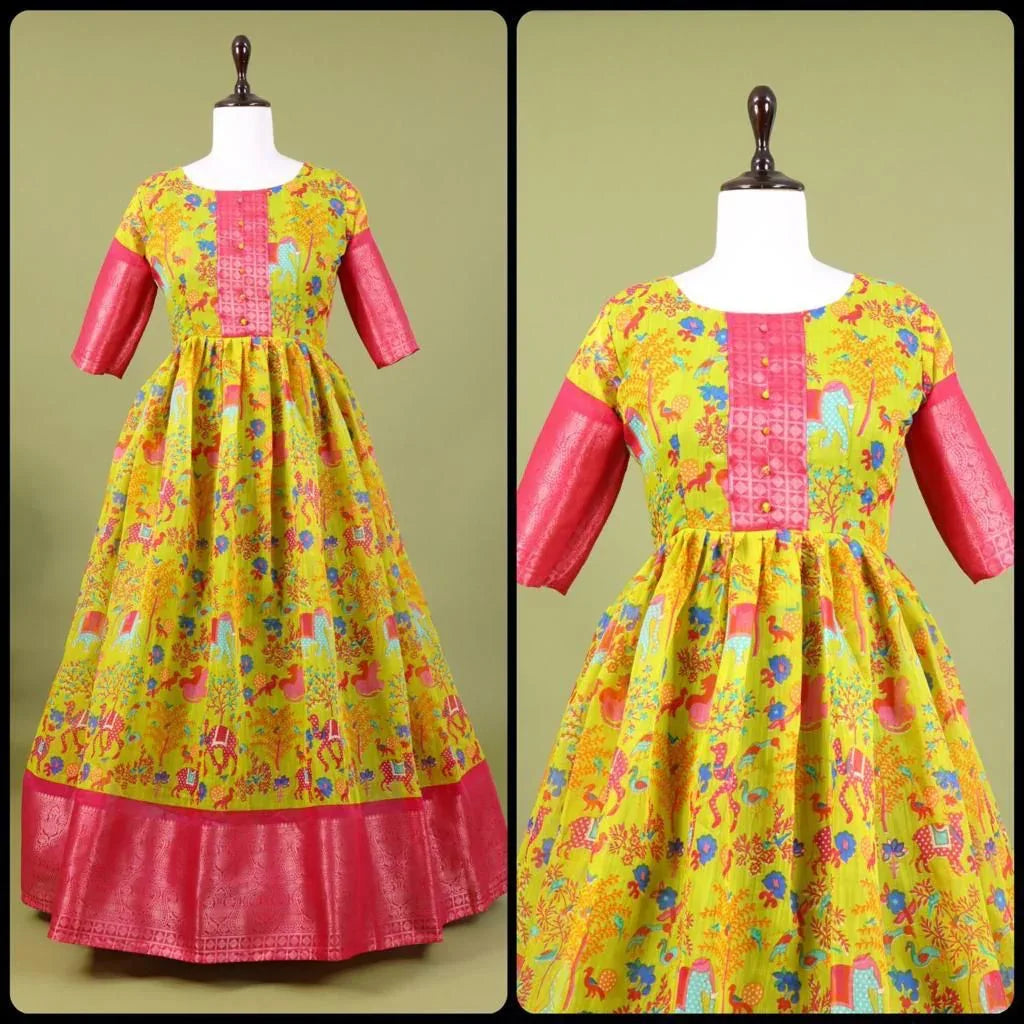 Trendy Kalamkari South Gown Anant Tex Exports Private Limited