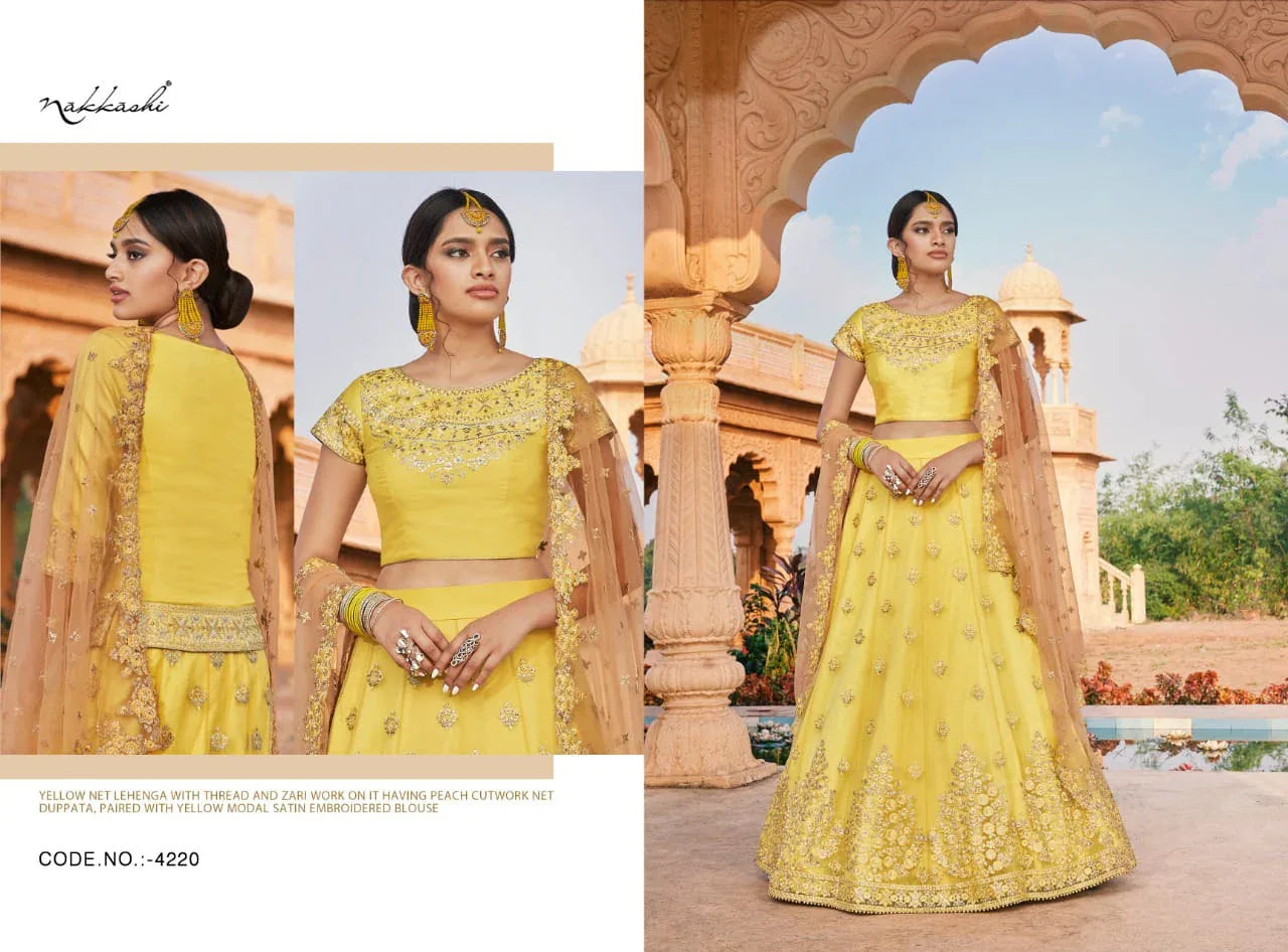 Copy of NAKKASHI KASAK DESIGNER LEHENGA D.NO - 4220 Anant Tex Exports Private Limited
