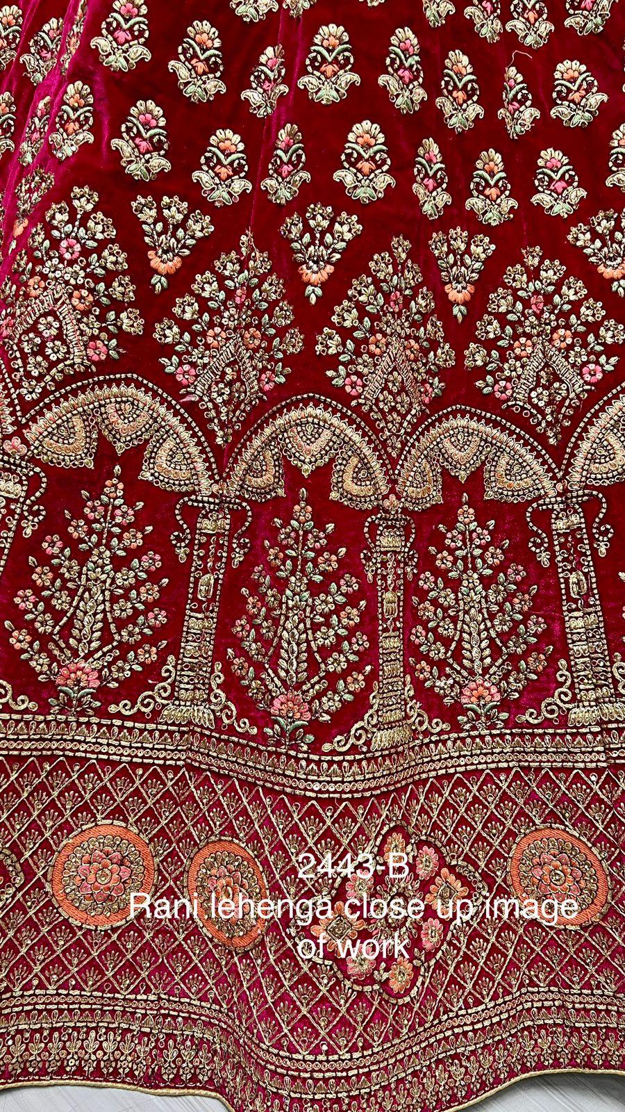 Designer Velvet Bridal Lehenga D.no.2443 Anant Tex Exports Private Limited