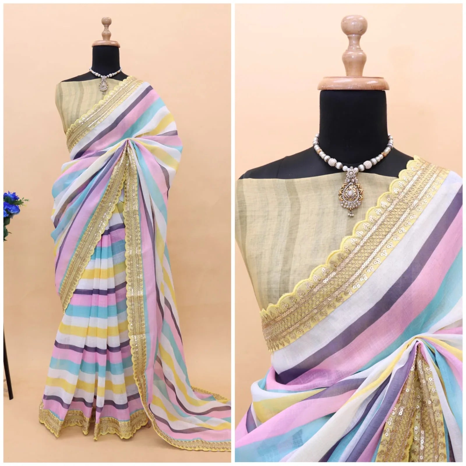 Sathiya Beautiful Pure Soft Linen Digital Printed Saree Anant Tex Exports Private Limited