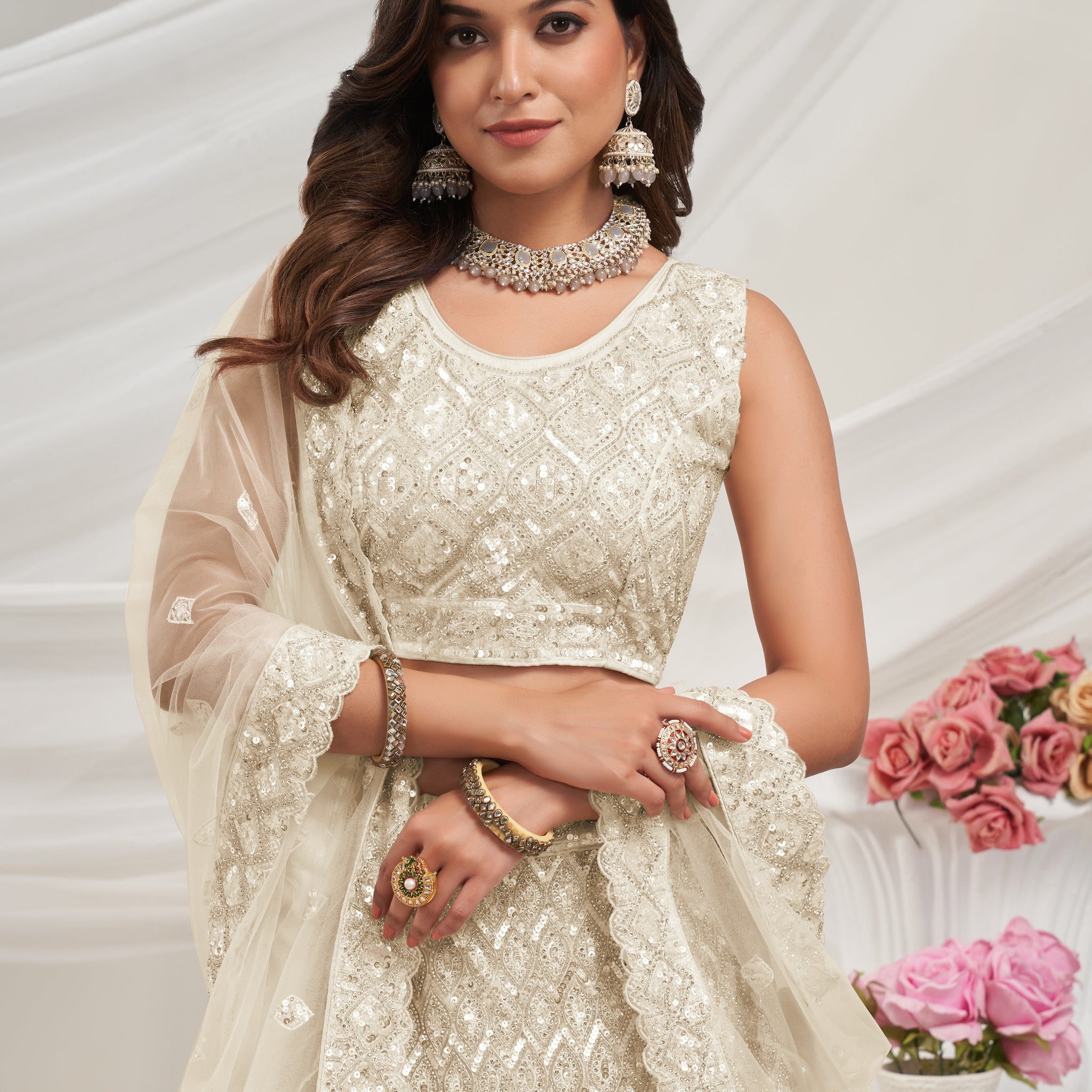 Buy Latest Designer White Lehenga Choli for Women