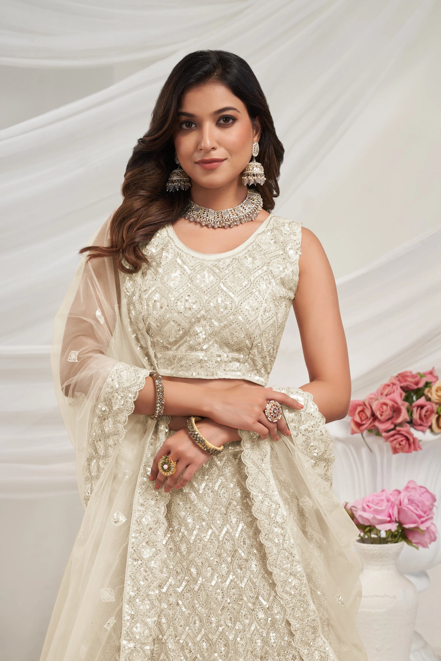 Buy Latest Designer White Lehenga Choli for Women
