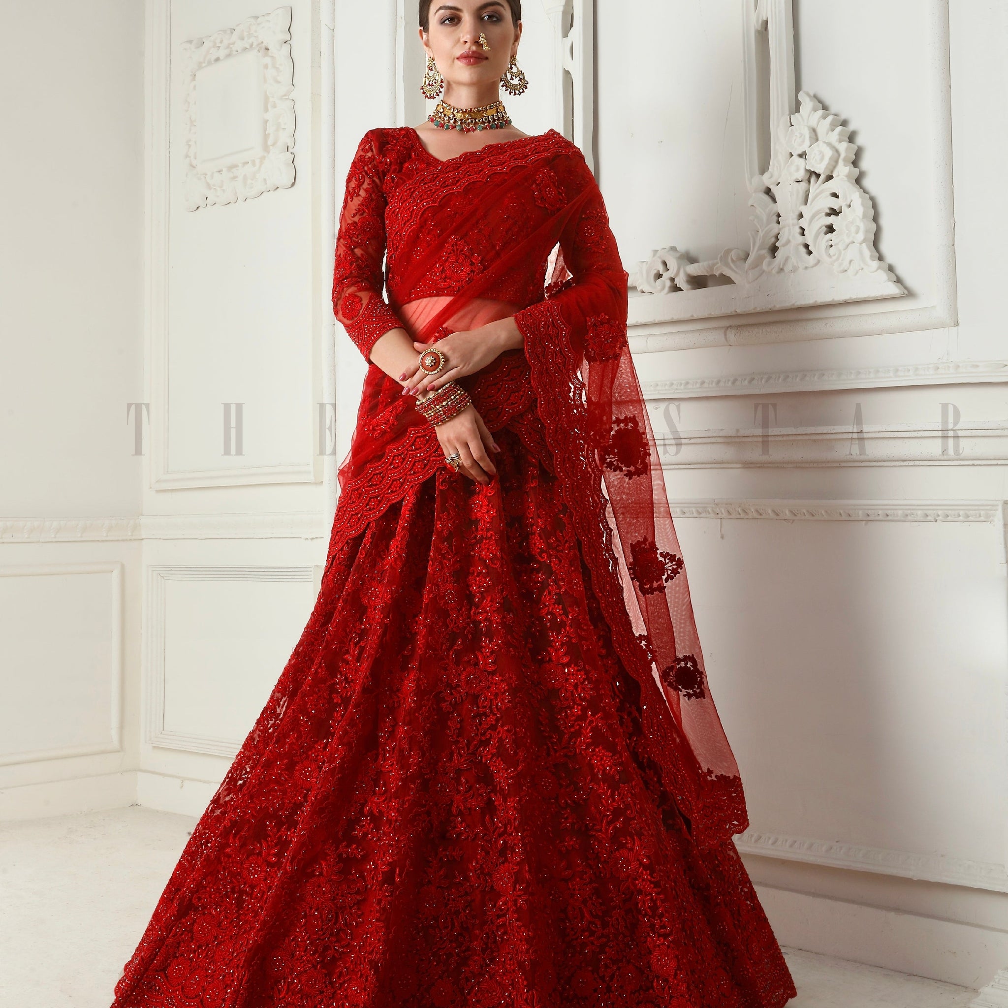 Elegant lehenga for women with intricate embroidery and vibrant colors, perfect for weddings and special occasions.