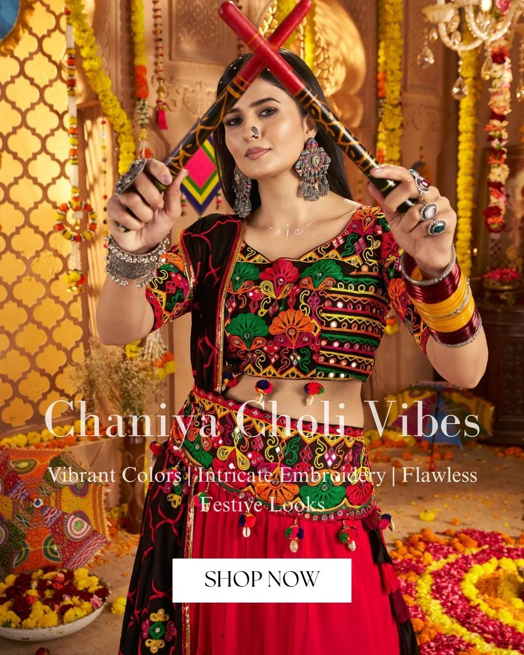 Viscose cotton mirror-work Chaniya Choli for Navratri 2025