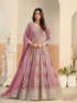 Pastle Pink Pure Soft Faux Georgette Heavy Embroidery Work Long Anarkali Gown 