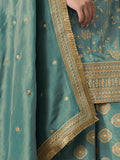 Pastel Green Tissue Sharara Suit with Pitta Work