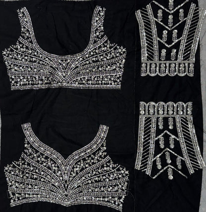 Black Pure Soft Net Heavy Embroidery Work Bridal Lehenga