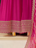 Rani Pink Chinon Sharara Suit Set with Sequins Embroidery