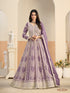 Pastle Purple Pure Soft Faux Georgette Heavy Embroidery Work Long Anarkali Gown 