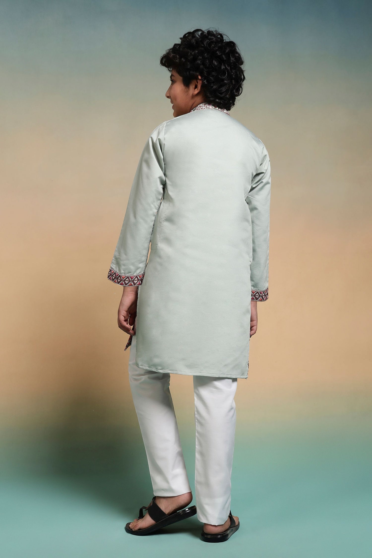 Pista Pure Viscose Silk Kids Boy Kurta Pajama