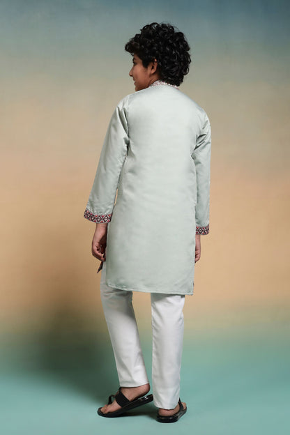 Pista Pure Viscose Silk Kids Boy Kurta Pajama