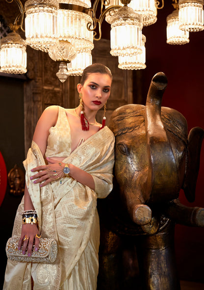 Beautiful Designer Wedding Wear Pure Satin Saree