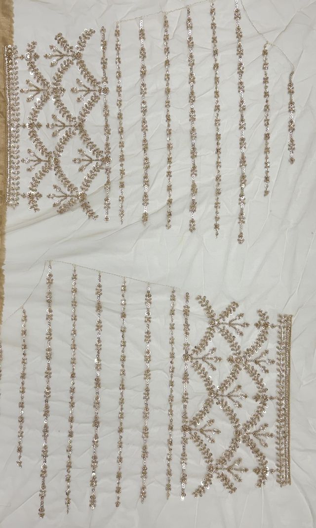 Chiku Pure Heavy Net Motif Handwork Zari Sequins Work Bridal Lehenga Choli