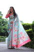 Firozi Pure Soft Tussar Silk with Floral Print Tussar Saree Tussar Saree Anant Tex Exports Pvt.Ltd..