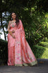 Peach Pure Soft Tussar Silk with Floral Print Tussar Saree Tussar Saree Anant Tex Exports Pvt.Ltd..