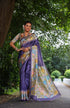 Purple Pure Soft Tussar Silk with Kalamkari Print Tussar Saree Tussar Saree Anant Tex Exports Pvt.Ltd..