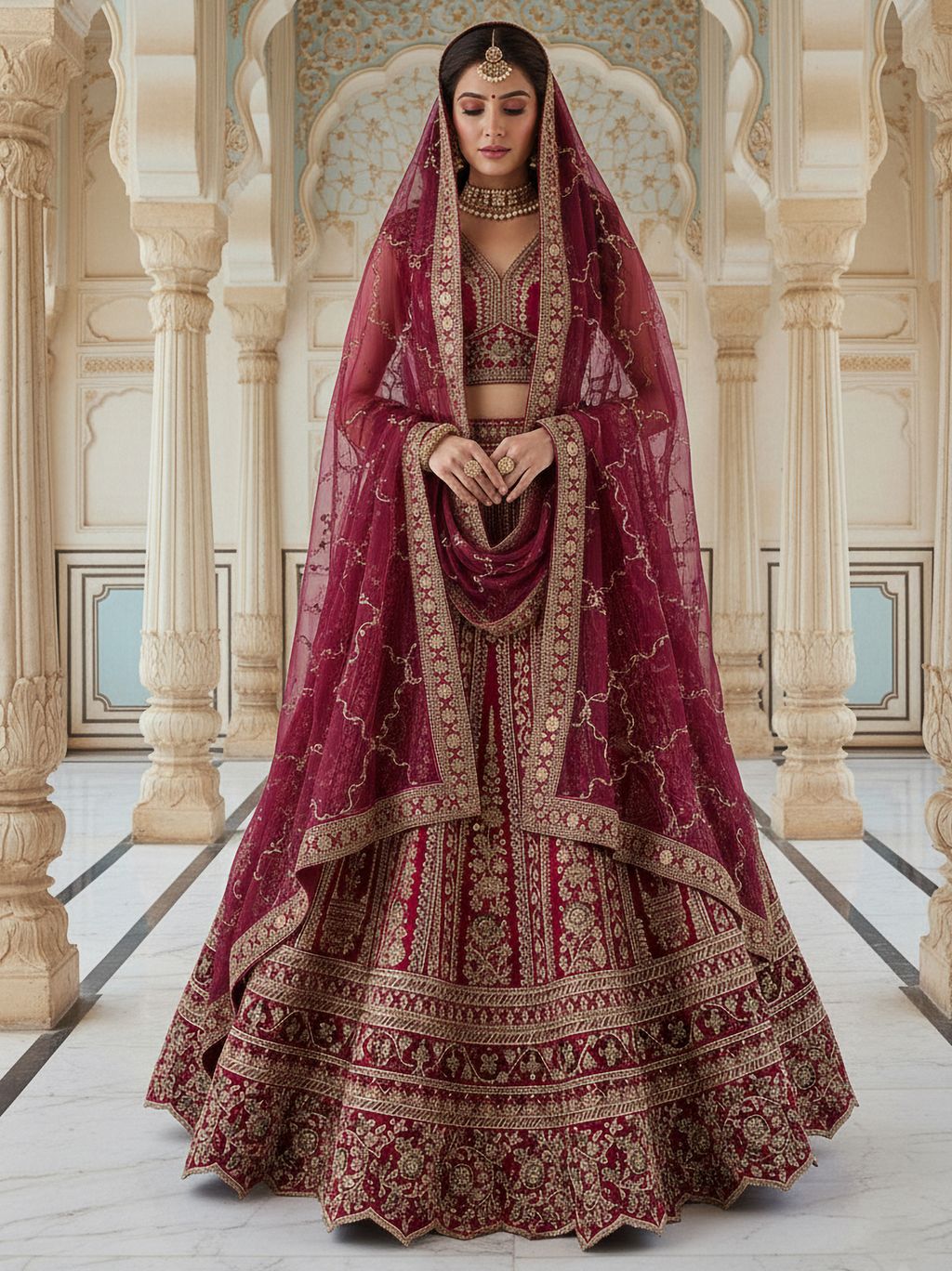 Raspberry Pink Pure Soft Silk Premium Bridal Lehenga Choli Wedding Lehenga Choli Anant Tex Exports Pvt.Ltd..