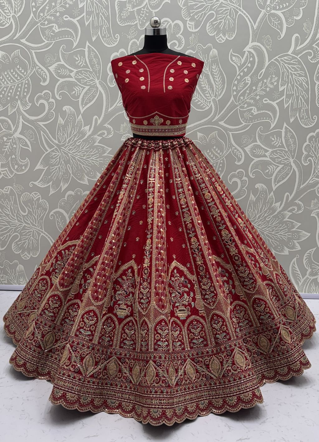 Pink Pure Soft Gadhwal Silk Premium Bridal Lehenga Choli