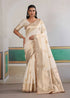 Floral White Woven Banarasi Satin Silk Saree Japan Satin Saree Anant Tex Exports Pvt.Ltd..