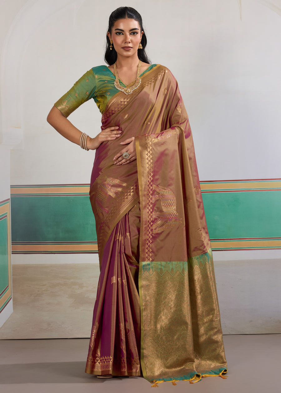 Coffee Brown Pure Soft Silk Handloom Saree