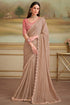 Chikoo Pure Georgette Silk With Floral Sequins Saree 