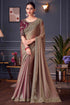 Chikoo Pure Georgette Chiffon With Embroidery Sequins Saree 