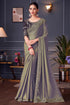 Grey Pure Georgette Chiffon With Embroidery Sequins Saree 