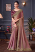 Mauve Pure Georgette Chiffon With Embroidery Sequins Saree 