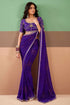 Purple Pure Georgette Chiffon Bandhani Print Saree 