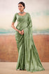 Green Two Tone Chiffon Saree 