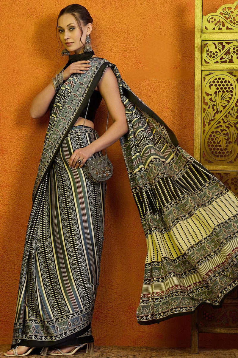Ajrakh Print Saree