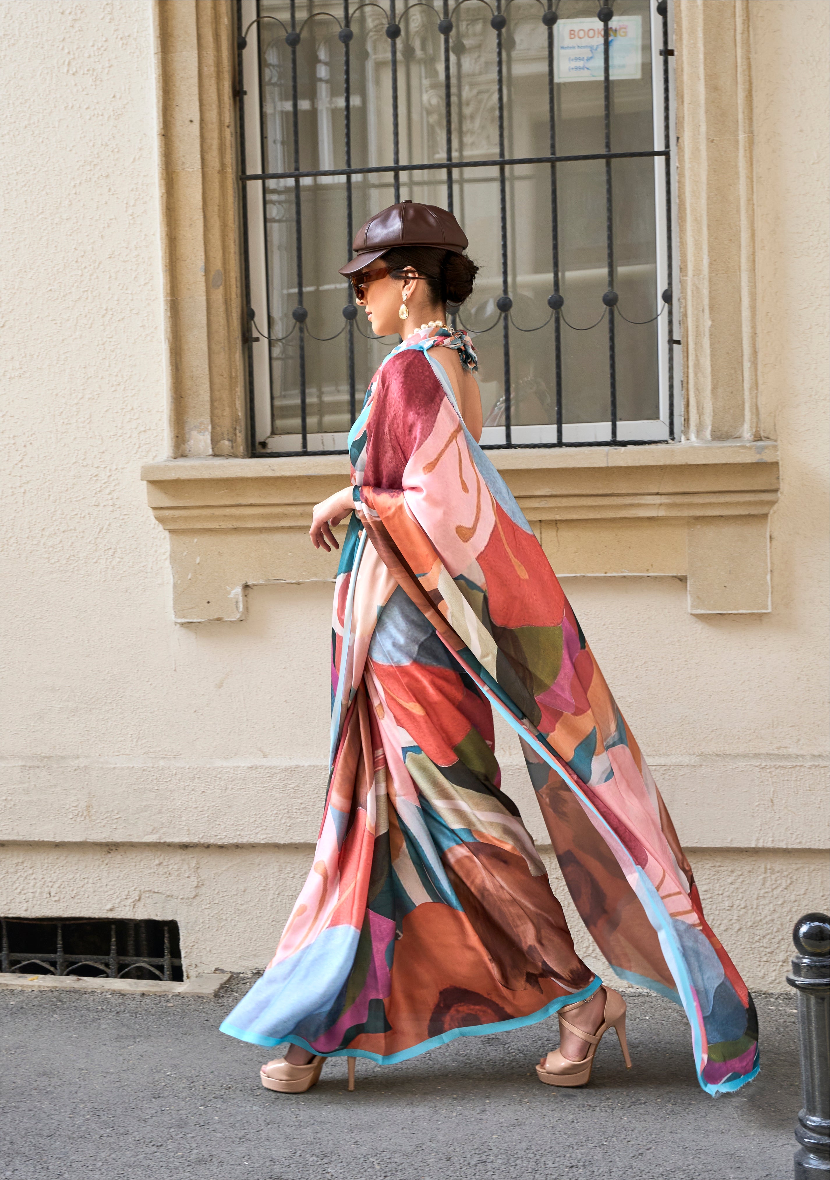 Beautiful Casual Wear Satin Georgette With Digital Print Saree