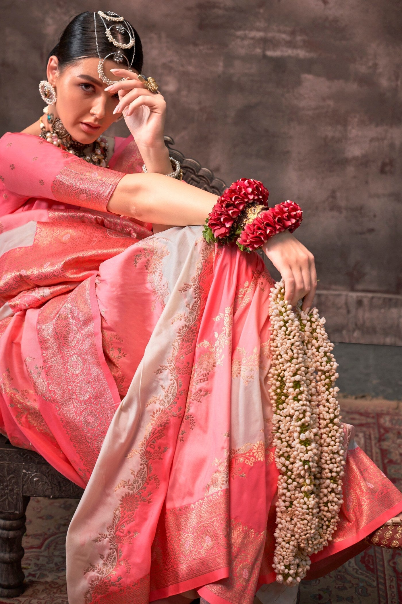 Women's Designer Party Wear Pure Dharmavaram Silk Saree