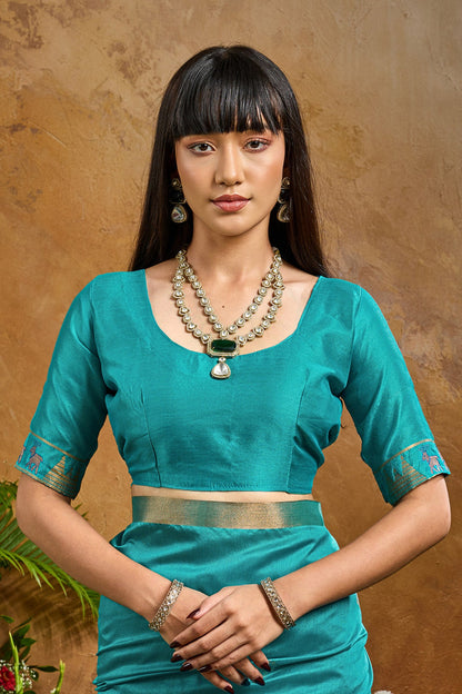 Blue Pure Soft Tussar Handloom Silk Saree 