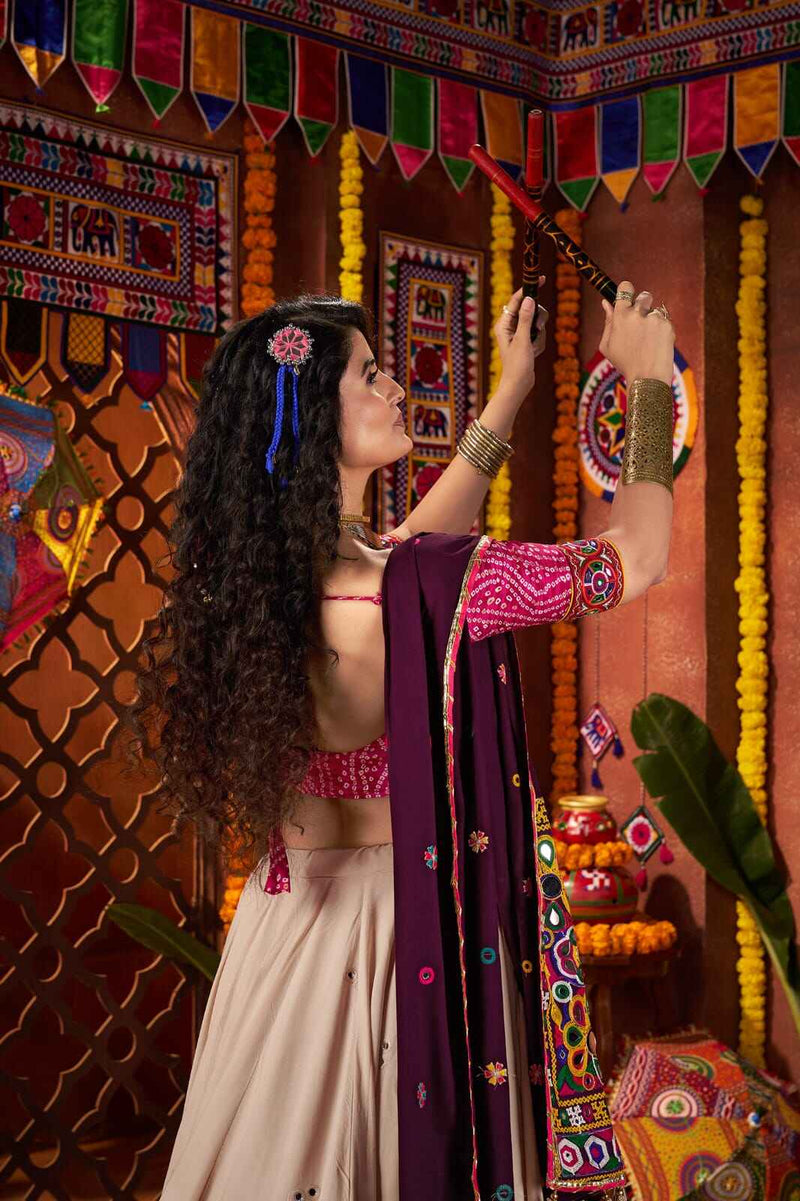 Navratri chaniya choli in beige 