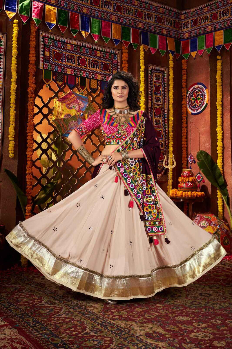 Full stitched Kutchi Choli and Mirror Lehenga for Navratri