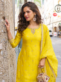 Traditional Yellow Sharara Suit with Heavy Embroidery