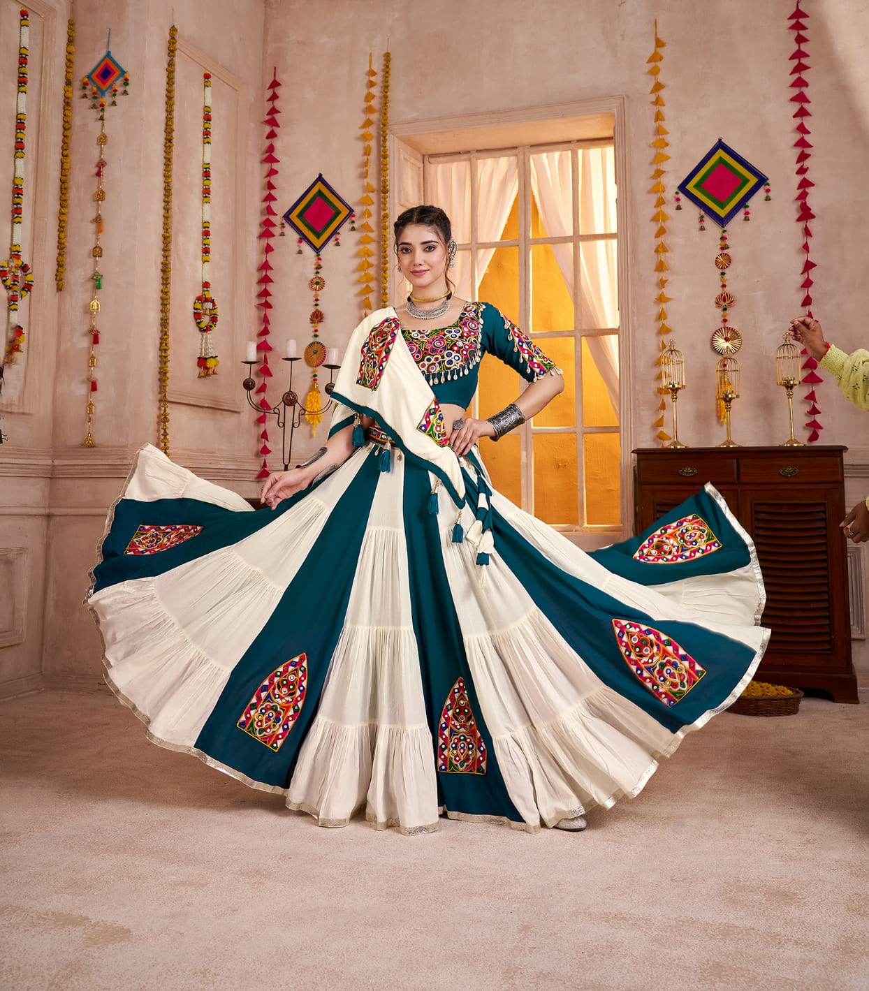 Multicolor Kutchi Work Navratri Chaniya Choli