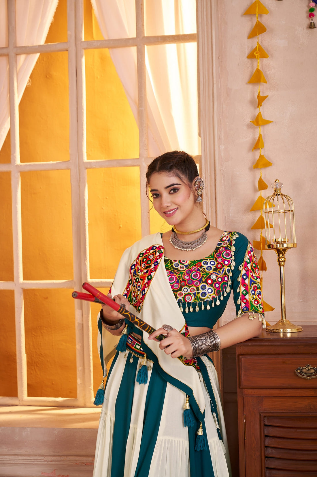 Multicolor Kutchi Work Navratri Chaniya Choli