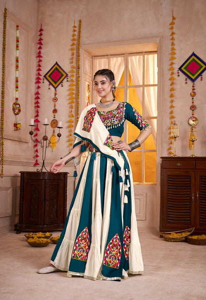 Multicolor Kutchi Work Navratri Chaniya Choli