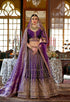 Designer purple bridal lehenga with Banarasi dupatta
