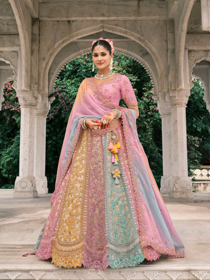 Lavender Bridal Lehenga with Heavy Sequin &amp; Mirror Embroidery