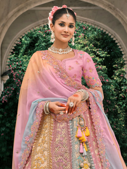 Lavender Bridal Lehenga with Heavy Sequin &amp; Mirror Embroidery