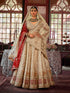 Elegant ivory wedding lehenga with sequins and double dupatta