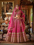 Designer pink lehenga with zari weaving & pearl work