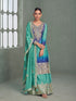 Green yellow ombre palazzo suit with embroidery for mehendi