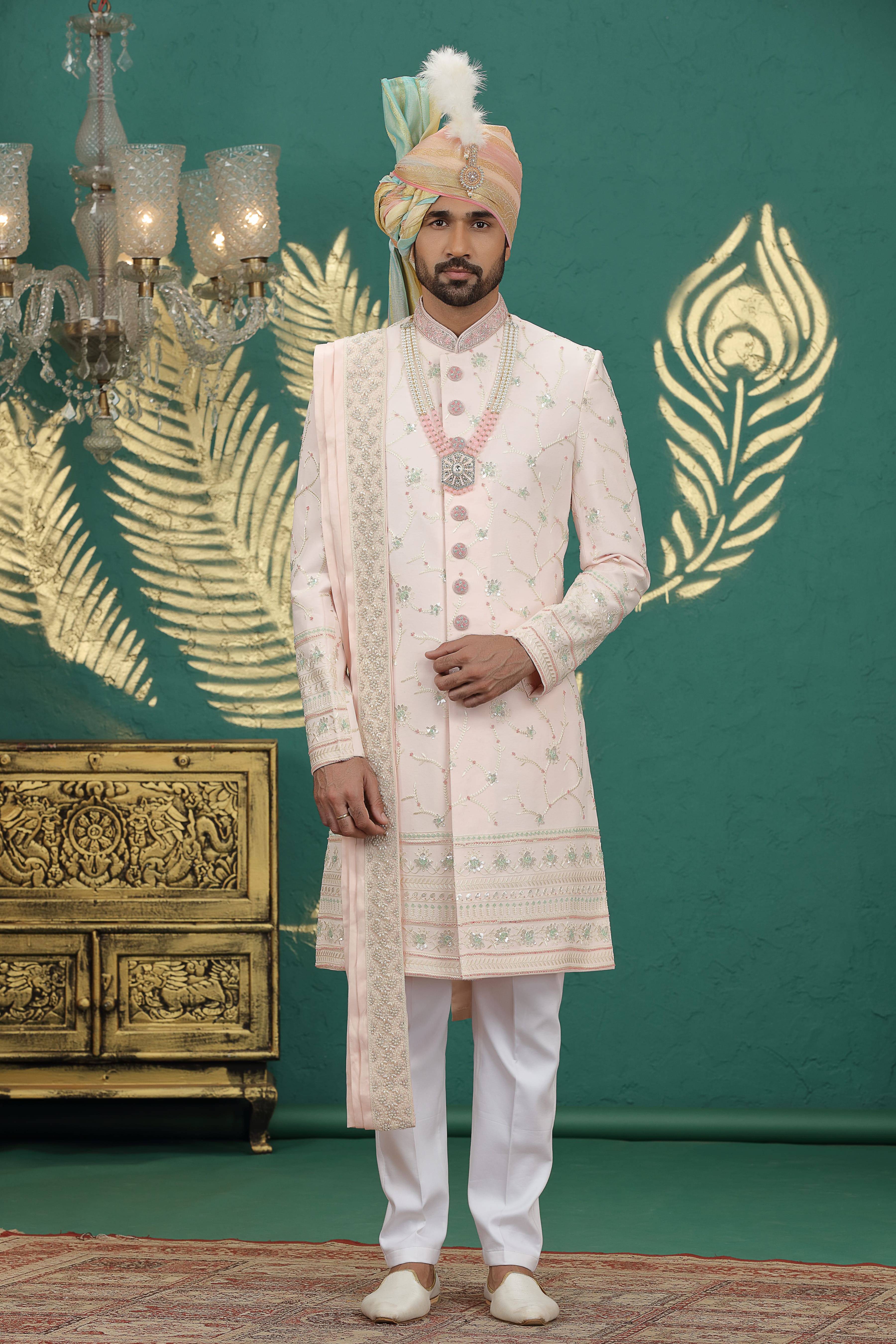 Hand embroidered wedding sherwani for men 2025