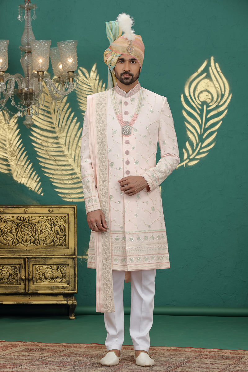 Hand embroidered wedding sherwani for men 2025