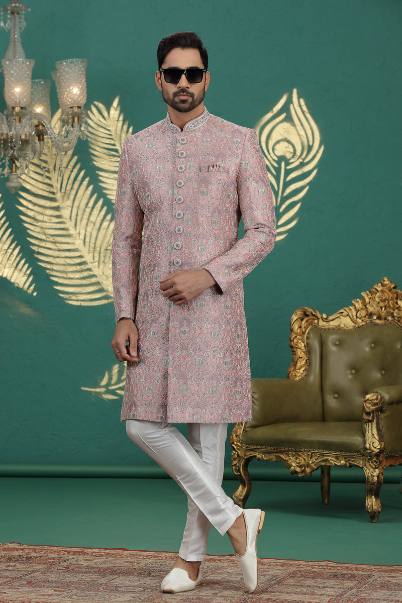 Traditional onion sherwani with Dupion pant